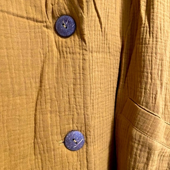 Vada Winter - Maverick Adams Gauze Cotton Brown Button Front Blazer - 2x - 3x - Picture 9 of 9